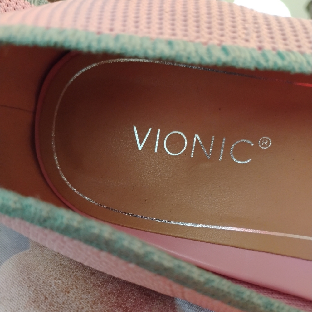 Vionic Pink and Green Flats - Picture 5 of 5